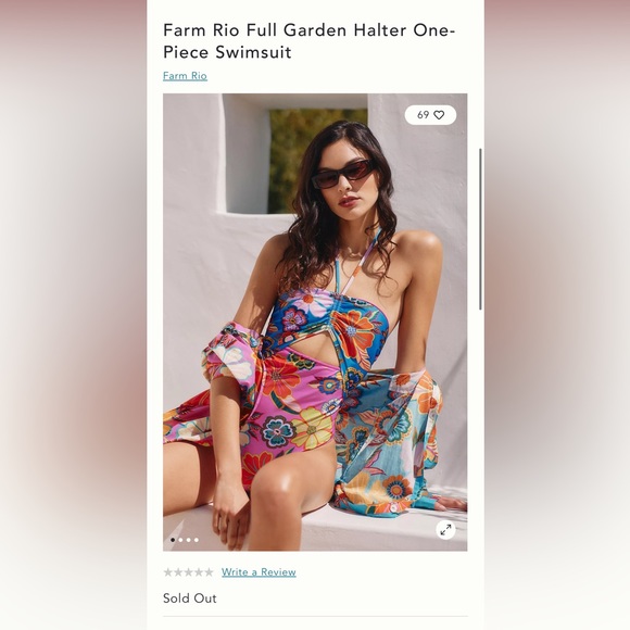 Brand New with Tags Farm Rio Swimsuit - Picture 1 of 9